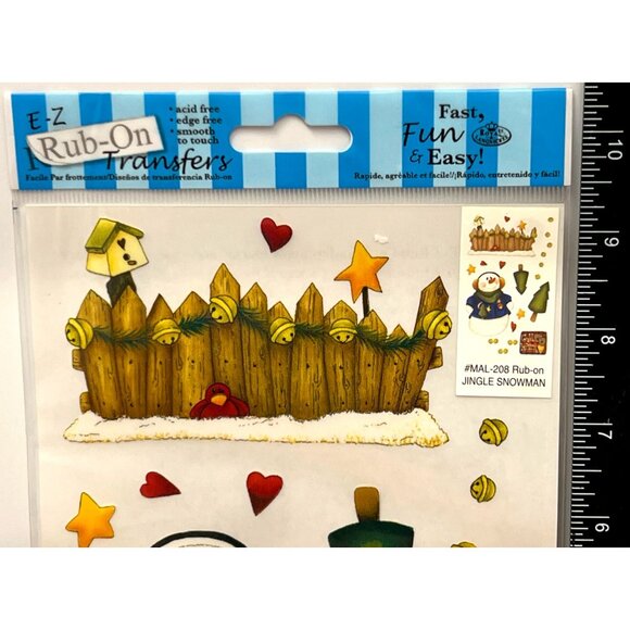 E-Z Rub-On Transfers MAL-208 Jingle Snowman Kenna & Donna Royal & Langnickel - Picture 2 of 4